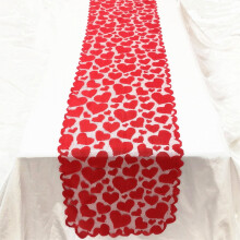 Red Lace Table Runner 35x183cm for Valentine's Day Wedding