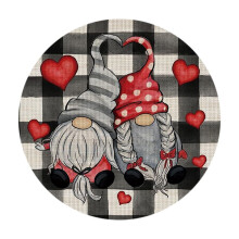 Heart-Shaped Linen Placemat 36 cm Round Valentine's Day
