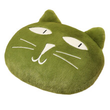 Rundes Kissen mit Cartoon-Katze – Weiches Plüschtier, 15,8 x 17,8 cm