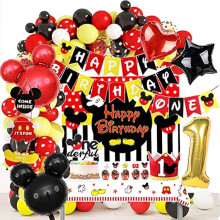 Mouse-Themed 1st Birthday Party Decorations Set for Boys