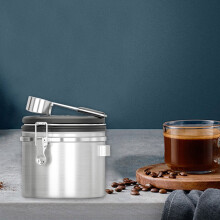 Bote hermético de acero inoxidable para café de 1,2 L con fecha