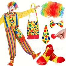 (Set 12) Costume de clown adulte pour Halloween, idéal pour la scène, les fêtes et les spectacles – Accessoires inclus pour hommes et femmes