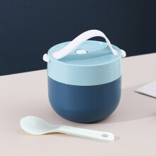 Tazza da zuppa portatile con coperchio e cucchiaio, 11x11x10 cm