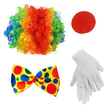 (Set 1) Halloween Adult Clown Costume Set for Stage, Party & Performance – Men & Women Accessories Included