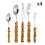 Natural Bamboo Handle Western Tableware Set: Steak Knife, Fork & Spoon, Creative Cake & Dessert Forks 1