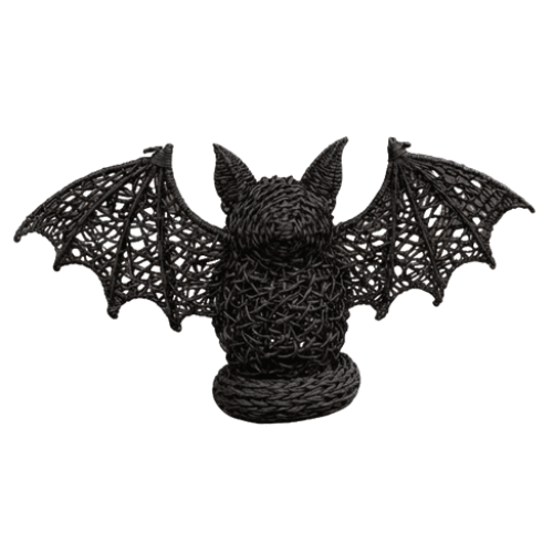 Handmade Seagrass Bat Decor with LED Light