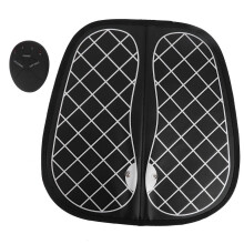 Portable vibration foot massager with remote control for relief of neuropathic pain and treatment of plantar fasciitis, adjustable
