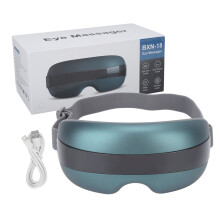 Electric eye massager with heat and vibration, multiple massage programs for relief of eye discomfort, Bluetooth functionality for