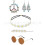(Five-piece set) Set di 4 pezzi composto da occhiali da sole hippie, orecchini e collana piatta. 1