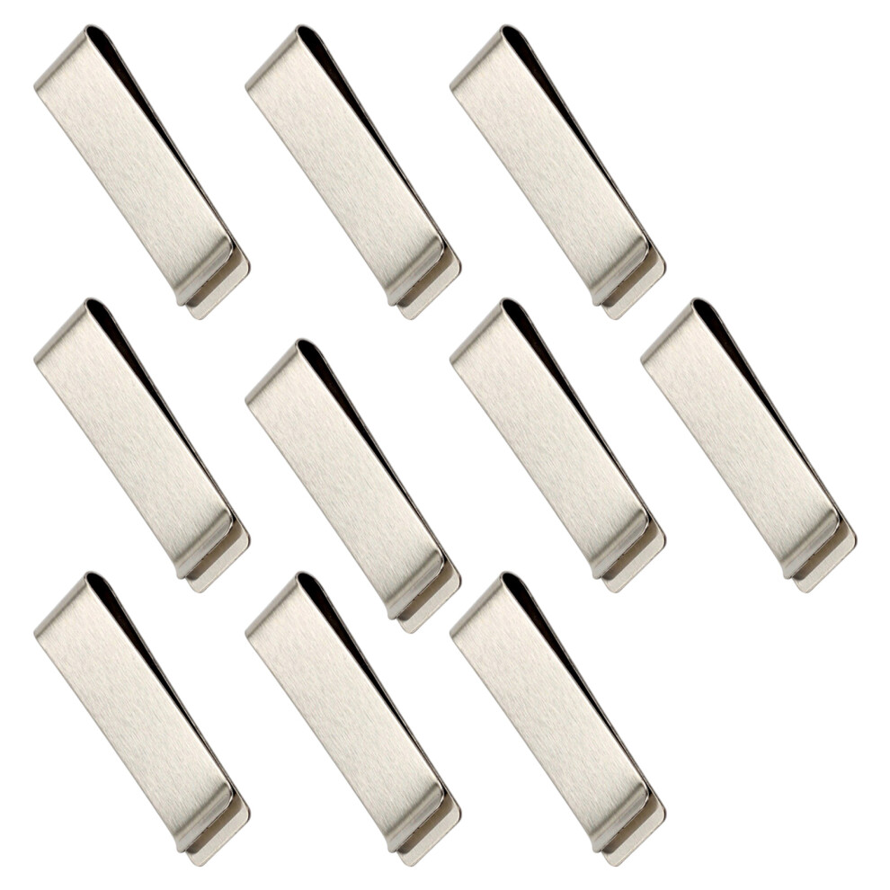 10Pcs Heavy Duty Metal Pen Clip Rustproof Metal-No. 3 Silver 7627001491236