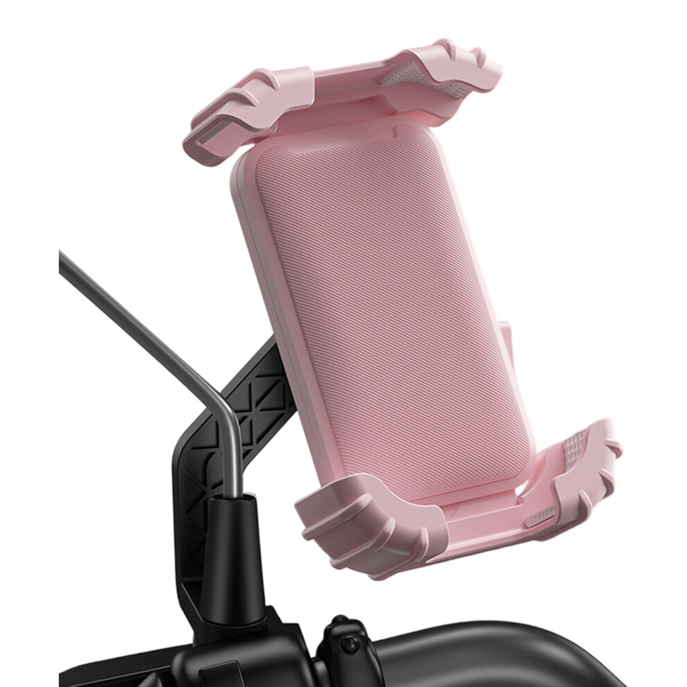 Motorcycle Bike Handlebars Nonslip Mount Holder- Rear View Pink 7627001580695