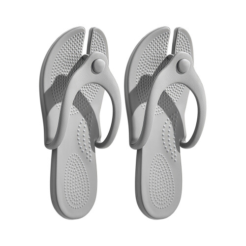 Foldable Flip Flops Walking Sandals with Nonslip Shower-Gray S