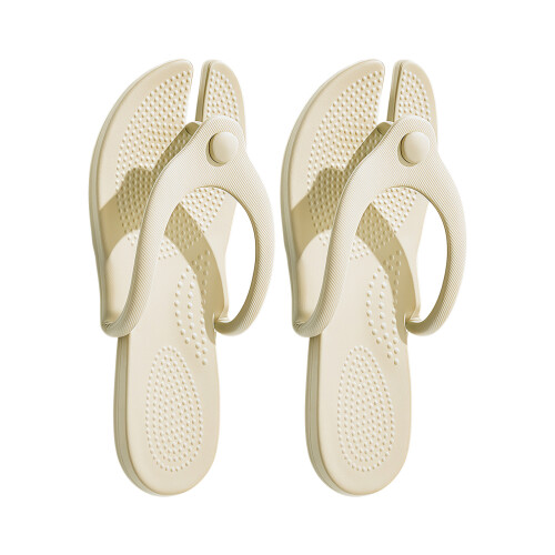 Thin Fold Up Slippers Quick Drying Water Friendly-Khaki S