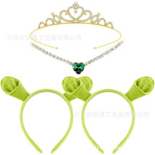 (Four-piece set) Halloween-karneval Anime-peruk: Prinsessan Fiona och monster Shrek-peruk