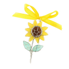 Retro-Meerglas-Blumen-Charm, buntes Seeglas-Blumenornament-SN