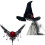 (Set Three) Halloween Gothic Witch Hat Tulle Lace Stage Performance Rose Necklace 1