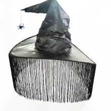 (Black Tassel Spider) Halloween häxhatt trollkarlshatt mystisk trollkarlshatt med spindelhänge