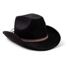 (Black) Svartvit cowboyhatt med halsduk, westerncowboyhatt, Dick
