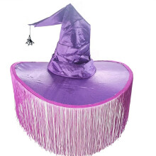 (Purple Tassel Spider Web) Kapelusz czarownicy na Halloween Kapelusz czarodzieja Tajemniczy kapelusz magika z wisiorkiem pająka