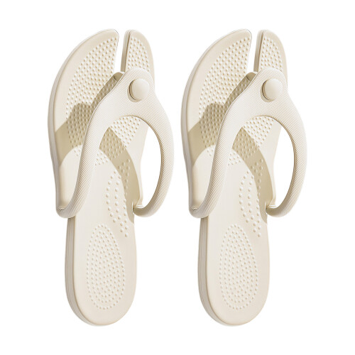 Chaussure de douche de pantoufles antidérapantes de-Blanc L