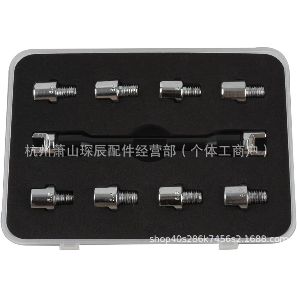 (Black) Motorcycle Spoke Wrench Tire Tool 5.0~6.8Mm Wire Wrench Black 3579659429038