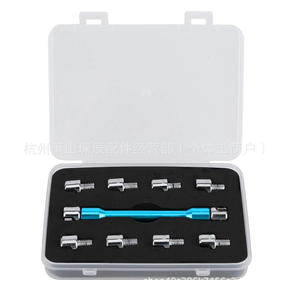 (Blue) Motorcycle Spoke Wrench Tire Tool 5.0~6.8Mm Wire Wrench Blue 3579659429014