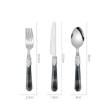 (Black Three-Piece Set) Western servisset med 5 delar i rostfritt stål, förtjockad biffkniv, gaffel och sked i europeisk stil