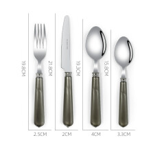 (Iron Gray Four-Piece Set) Pärlemorskimrande westernservisset: Bärbar kniv, gaffel och sked, lätt och lyxig nordisk stil