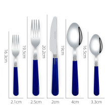 (Blue five-piece set) Steakmesser-, Gabel- und Löffelset aus Edelstahl im Western-Stil, tragbares, hochwertiges europäisches Tafelgeschirr