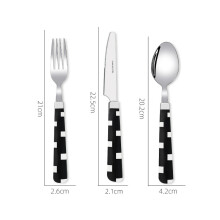 (Jet black three-piece set) Bestickset i rostfritt stål i västerländsk stil, långt skaft för dessertkaffe och gaffel för hemmabruk