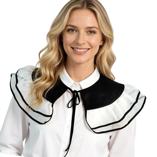 Accessoire de mode féminin à col volant détachable facile à
