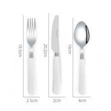 (White Three-Piece Set) Western rostfritt stål stekkniv, gaffelskedset, bärbart europeiskt exklusivt bordsservis