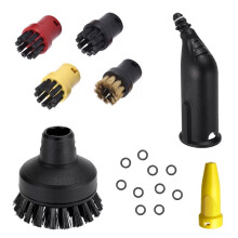 (Set 69) Kompatybilny z akcesoriami do zestawu parowego Karcher, małą okrągłą szczotką parową SC, szczotką miedzianą, skrobaczką podłogową