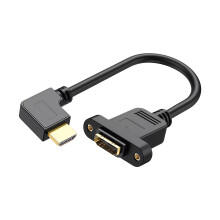 HDTV Right Angle Adapters Cable 0.5M Gold Plated-Bend left