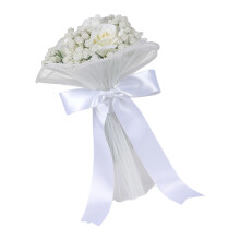 Rose Bouquet Artificial Rose Arrangement White Fabric-C S