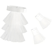 Ensemble de manches à bras et col Jabot, drapé en Tulle