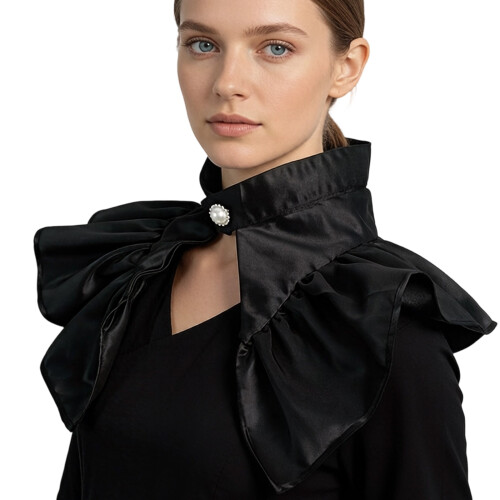 Stylish Detachable Collar Neckpiece for Stage-Black