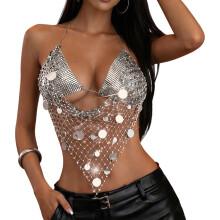 Diamonds Cutout Bralette Top Bohemian Outfit For Concerts Event