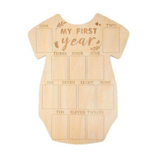 Baby 12 Monthly Picture Frame Wooden Keepsakes Photo Board With
