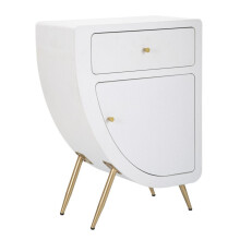 Comodino in legno bianco cm 60x32x79