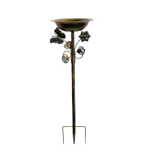 Elegant Metal Bird Bath Feeder Wrought Iron Birdbath With-Gold