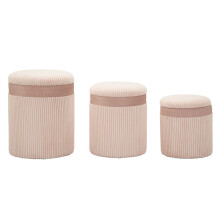 Pouf con contenitore 3pz cm ø 40x49-35x42-31x38
