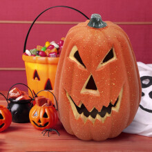 LED Jack-O'-Lantern Halloween Decoration 17x13cm