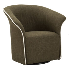 Poltrona girevole in tessuto verde cm 83,5x66x80