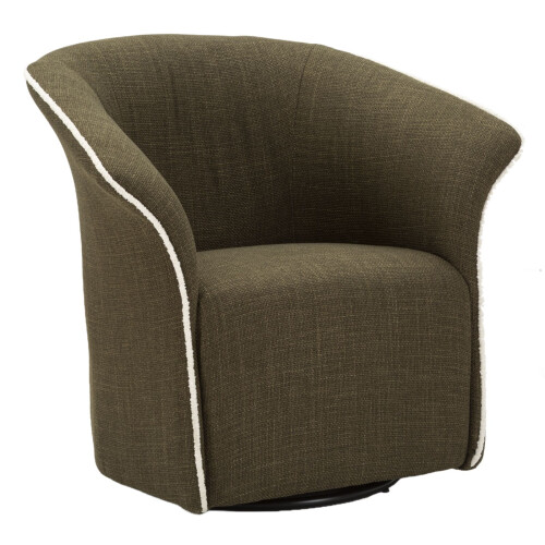 Poltrona girevole in tessuto verde cm 83,5x66x80