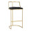 Sgabello bar in metallo e tessuto dorato e nero Ø cm 45x90 1
