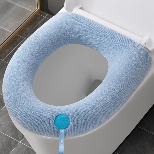 PE Helårs toiletpude med håndtag, blå O-form