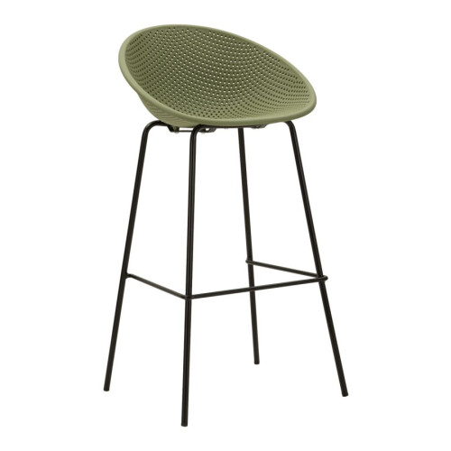 Sgabello bar in PP verde da esterno cm 50X50X99