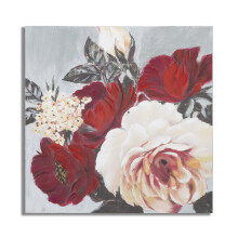 Dipinto su tela multicolore fiori cm 90x3,7x90