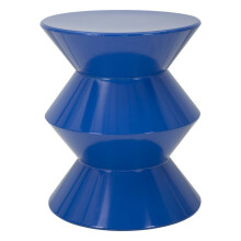 Tavolinetto in metallo blu lucido cm Ø 37,5X45
